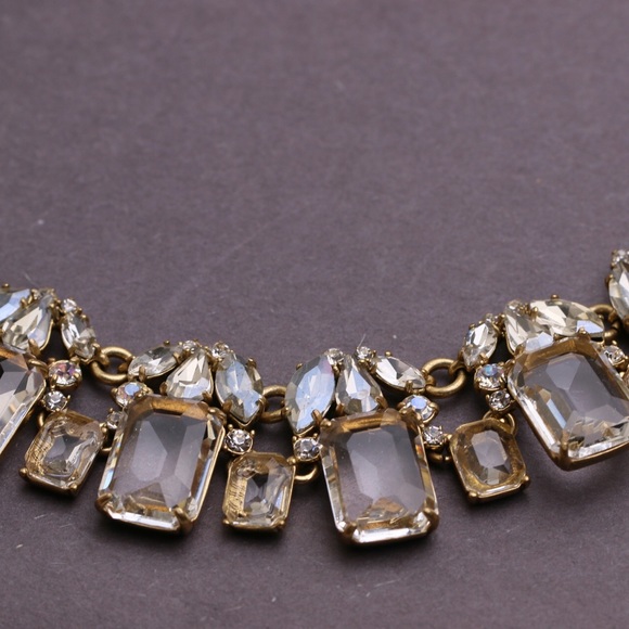 J.crew Cluster Drop Crystal Statement Necklace - Picture 3 of 6